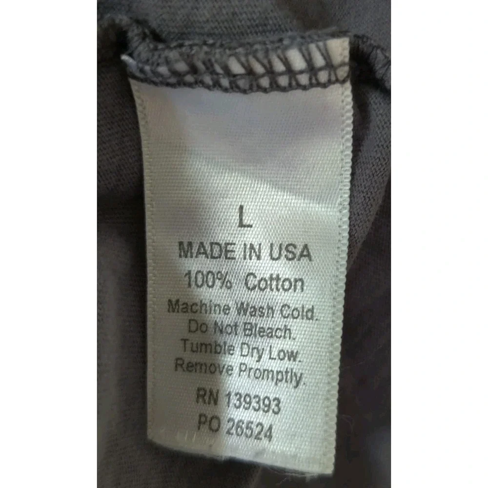 Everlane Men's L 100% Cotton Short Sleeve V-neck T-shirt Blue/Gray Made In USA - Picture 4 of 4